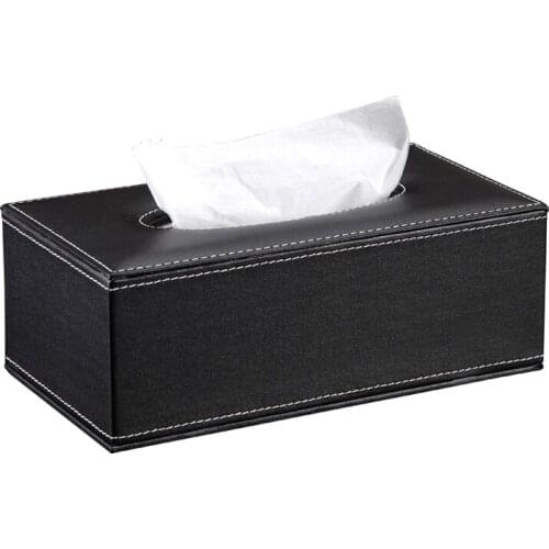 Car creative fashion leather paper box long leather box style creative napkin box simple storage box