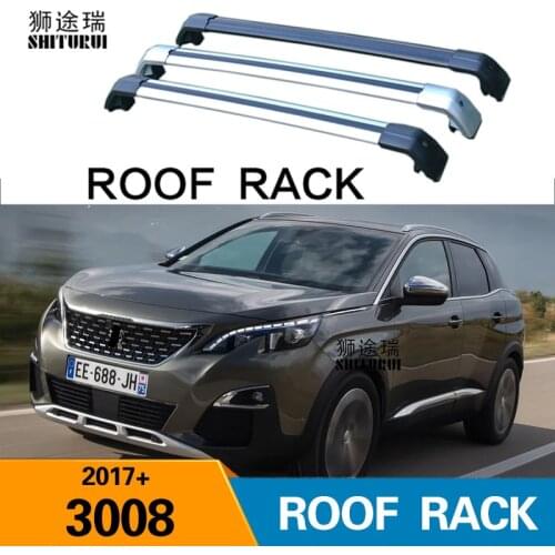 SHITURUI 2Pcs Roof bars For PEUGEOT 3008 2017 2018 2019 2020 Aluminum Alloy Side Bars Cross Rails Roof Rack Luggage Carrier