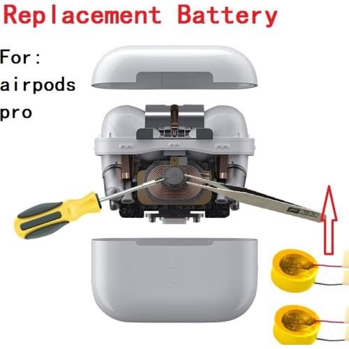 Qi Wireless Charging battery for Airpods Pro Replacement 60mAH Charger Bluetooch Pairing Pop up Windows for AirPods Air Pods Pro