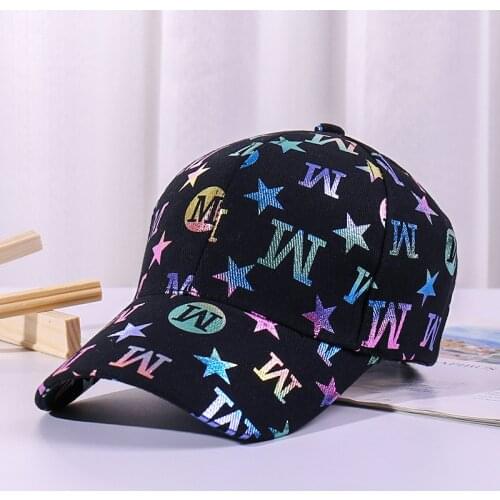Composite Color Reflective Letter M Men Baseball Cap Fashion Hip-hop Youth Street Cap Summer Sun Hat for Women
