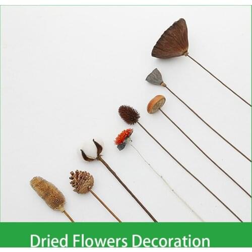 DIY Bouquet Cotton Flower Lotus Dried Flower Desk Decoration Centerpieces Table Accessories Nordic for Home Wedding Decor