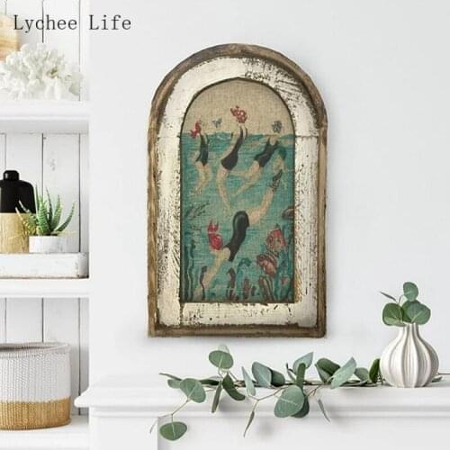 Lychee Life Wooden Bathroom Wall Painting Printing Simple Home Decoration Diy Hanging Picture Gifts