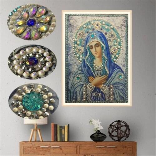 HUACAN Special Shaped 5D DIY Diamond Painting Embroidery Icon Religion Rhinestones Mosaic Cross Stitch Handmade Gift Decor