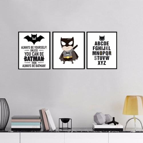 Cartoon Classic Canvas Painting ABC Alphabet Nursery Decor Wall Art Posters Prints Pictures for Kids Boys Room Home Decor