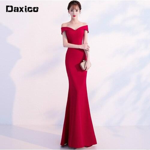 Red Trailing Wedding Party Cheongsam Oriental Mermaid Evening Dress Chinese Bridemaid Dresses Women Traditional Vestido Qipao