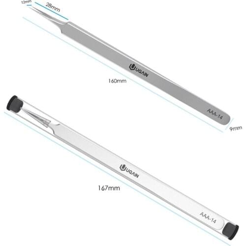 Metal anti-static straight tip tweezers sharp point Lengthen precision welding electronic ESD tweezers for soldering smd tools