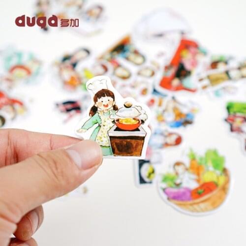 Cute Cartoon Retro Fashion Girl Student Mini Paper Sticker Decoration DIY Ablum Diary Scrapbooking Label Stickers
