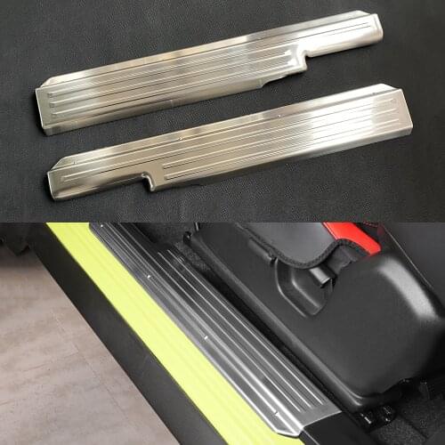 2pcs High-quality 304 Stainless Steel Door Sill Scuff Plate Trim Car Accessories For Suzuki Jimny 2019-2020 JB64 JB74
