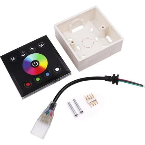 Wall Touch Switching 220V 110V Power Supply Led Controller RGB LED Strip Light Controller Mounted RF Dimmer