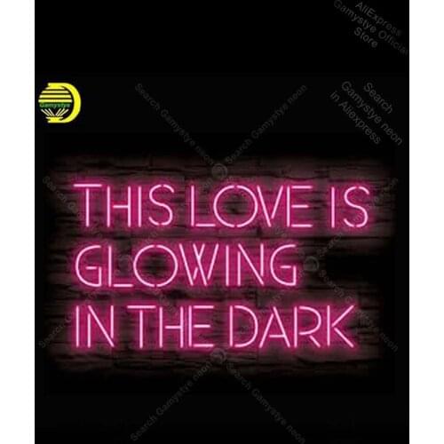 Neon Sign for this love is Glowing in the dark Neon Bulb sign art handcraft restaurant home Custom Business Signs Neon Custom