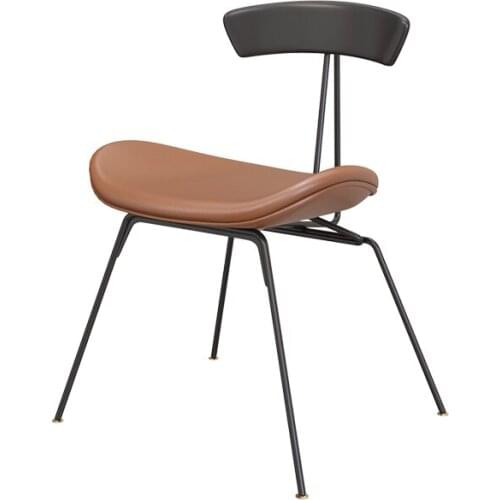 Nordic Loft Industrial Style Retro Ant Chair Negotiation Leather Dining Chair Simple Back American Iron Light Luxury Home