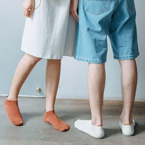 10 pairs/bag Socks Unisex Spring Summer Cotton Thin Section Breathable Solid Color Sweat Absorbing Invisible Socks