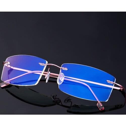 Blue Light Blocking Glasses Super Spring Rimless Metal Glasses Frame Women Men Folding Gaming Computer Anti blue Ray Glasses L3