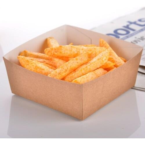 Disposable Kraft Paper French Fries Cup Eco Friendly Fried Chicken Popcorn Dessert Box Party Food Package 100pcs/lot SK728