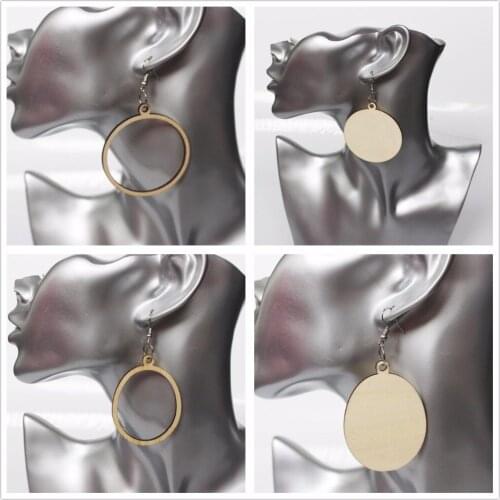 Wholesale Price Vintage Wooden Earrings Geometric Jewelry Promotional Gift V8002