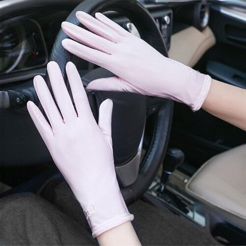 Wholesale Women Full Fingers Gloves Summer Stretch Thin Sun protection Car BIKE Driving Gloves Sunscreen Glove Mittens Gloves