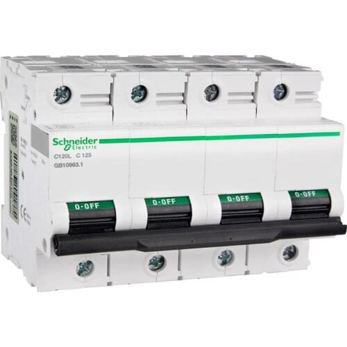 Original export C120L thermal magnetic distribution protection small circuit breaker 4P AC D curve 125A 400V 50/60Hz A9N19859