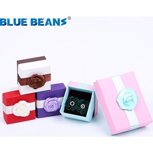 Gift Boxes Square jewelry organizer shape box Engagement Ring For Earrings Necklace Bracelet Display Holder rose flower new gold