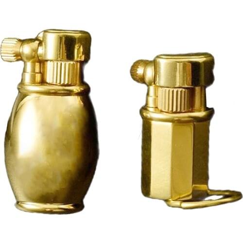 Mini portable brass gasoline lighter