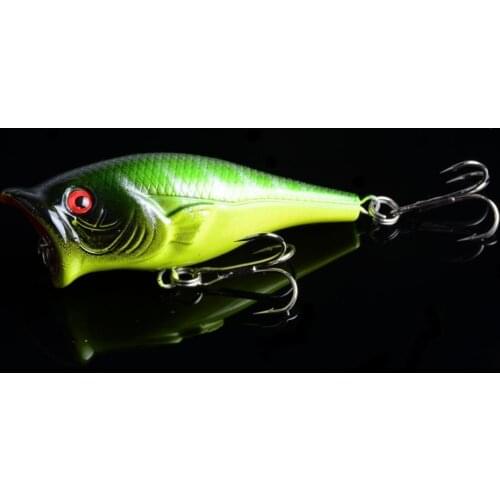 1Pcs Top Water Lifelike Popper Lures Wobbler Artificial Sea Fish Fishing Bait Crankbait 6# High Carbon Steel Hook