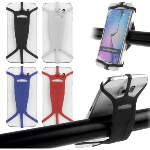 Anti-Slip Silicone Bike Phone Holder Bicycle Motorcycle Handlebar Phone Mount Bracket Rubber Holder Secure Clip Stand Strap