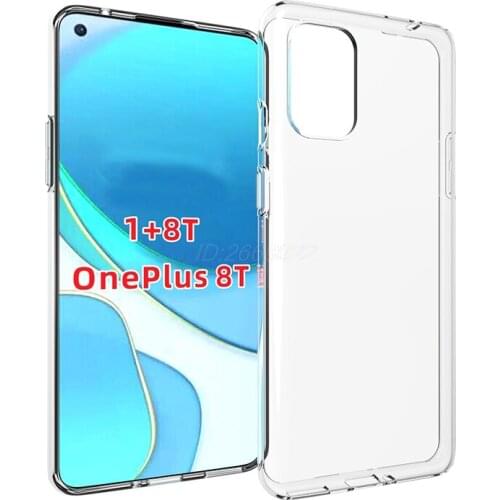 Transparent Phone Case For OnePlus 8T Silicone Case Simple Slim Soft Black TPU Case For Carcasa One Plus 8T OnePlus8T Back Cover