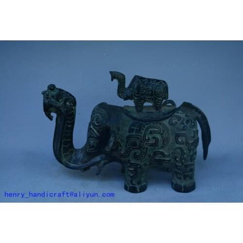 Rare Old Han Dynasty(25---186) bronze Elephant,best collection&adornment,free shipping