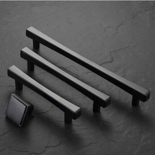 Handle cabinet door wardrobe cabinet modern minimalist furniture black drawer Nordic cabinet kitchen door handle American bronze