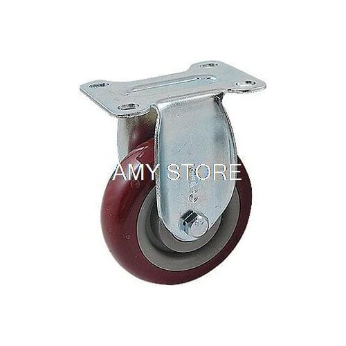 Hand Trolley Part Plastic Core PVC Single Wheel Flat Plate Fixed Caster 4" 100mm