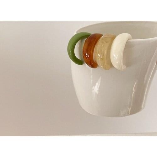 925 Silver Earring Needle 2021 New Fashion Candy Color Circle Resin Earrings Marble Pattern C Acrylic Stud Earrings For Girls