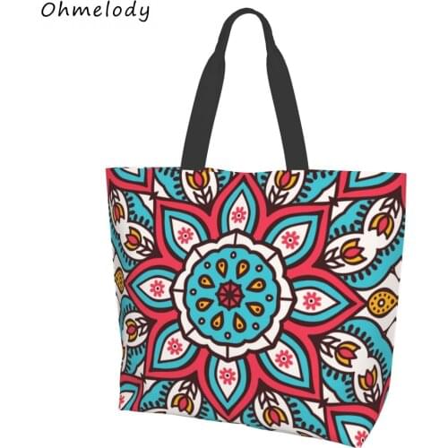 Vintage Mandala Womens Large Tote Handbags Lightweight Shoulder Bag Ladies Shopping Bags Summer Beach Bags Travelling Totes