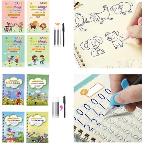 Kids Calligraphy Reused Handwriting Copybooks For Boys Girls Magic Writing Book Reusable Calligraphy Book