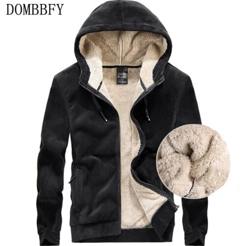 Hoodies Men Hooded Casual Wool Winter Thicken Warm Coat Male Velvet Male Sweatshirts Coat Zipper Hooded Windbreaker Jackets 8XL