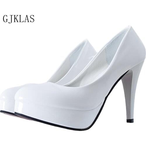 Platform Patent Leather Shoes Women High Heels Big Size 42 Cosy Dress Woman Pumps Wedding Shoes for Women Bride Stiletto Heels