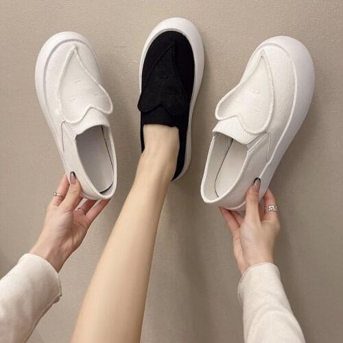 Simple Solid Color Casual Canvas Shoes Spring And Summer New Fashion All-Match Large Size 35-40 Ladies Single Shoes