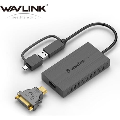 Wavlink USB3.0 to HDMI-Compatible Multi-Display Adapter 4K Video Graphic Converter External Video Card For Windows/Mac OS