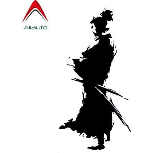 Aliauto Funny Car Sticker Samurai Design Ninja Oriental Sword Fashion Vinyl Accessories PVC Decal Black/Silver for Gt,23cm*12cm