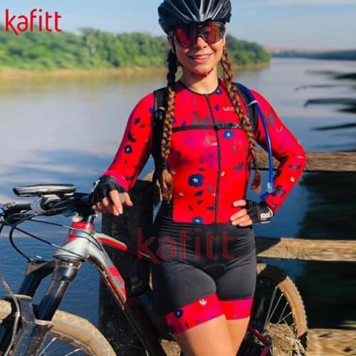 Kafeet Ladies Cycling Jersey Overall Sportswear Cycling Wear Jumpsuit Long Sleeve Shorts Set Cycling Team Uniform
