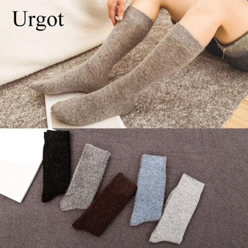 Urgot 1 Pair Autumn Winter Mens Wool Socks Rabbit Japanese Korean Thick Socks Warm Autumn Winter Leisure Long Tube Socks Meias