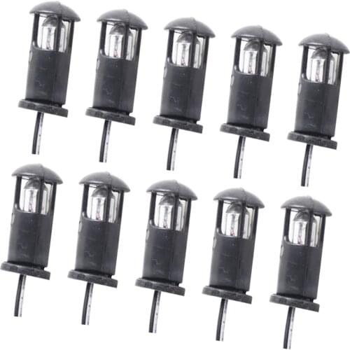 10pcs Model Led Lights Mini Dioramas Landscape Grass Lawn Lamppost Yard Lamp
