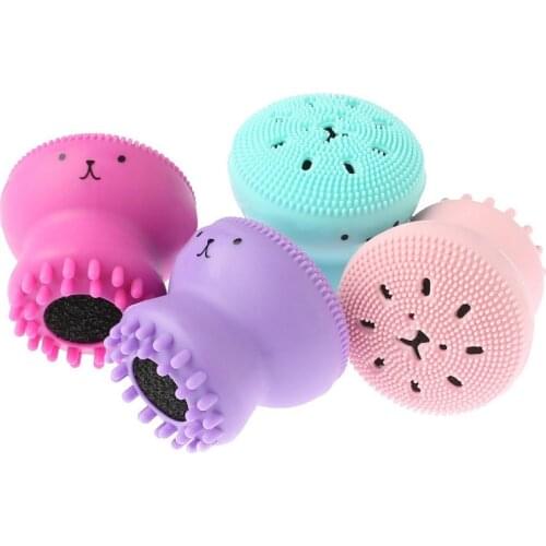 2pcs Silicone Face Washing Brush Octopus Shapes Face Deep Cleaning Washing Brush Massage Beauty Instrument Clean Pores
