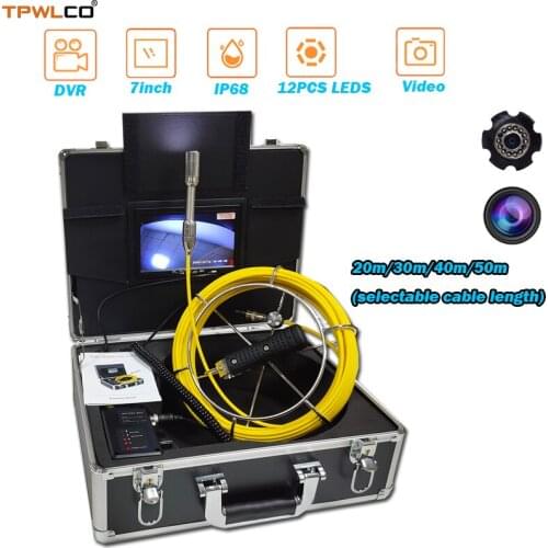 20-50meter Cable Pipe Pipeline Inspection Camera Diameter 23mm 7inch TFT LCD High Quality Endoscope Camera System With DVR