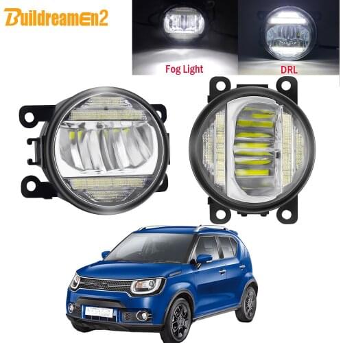2in1 Car Front Bumper LED Fog Light Assembly Daytime Running Lamp DRL 30W 8000LM 12V For Suzuki Ignis II 2003-2008