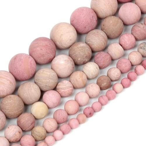4-12mm Natural Stone Bead Loose Round Frosted Red Wood Grain Stone Beads For Jewelry Making DIY Charm Bracelet Necklace Handmade