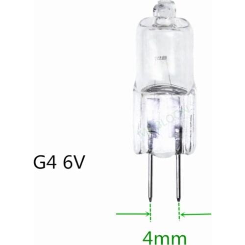 5PCS G4 halogen bulb 6v G4 bulb instrument bulb Microscope light bulb 6v 5w G4 6V 10w 15w 20w 25w G4 6v 35w