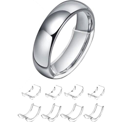 8pcs/lot 8 Sizes Silicone Invisible Clear Ring Size Adjuster Resizer Loose Rings Reducer Ring Sizer Fit Any Rings Jewelry Tools