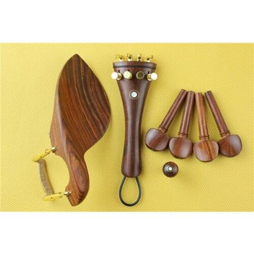 Violin accessories, red sandalwood violin accessories, string knob, string plate, chin rest, complete set of accessories