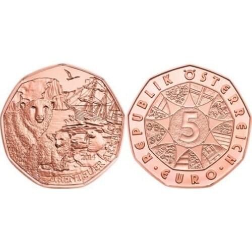 Austria 2014 Arctic Adventure 5 Euro Commemorative Coin Unc 100% Original Coins Real Euro Coin