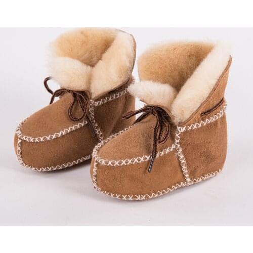 2020 Baby Boots Crib Bebe Boy Girl Newborn Prewalkers Genuine leather sheepskin Kids boots Winter Super keep warm fur wool Snow