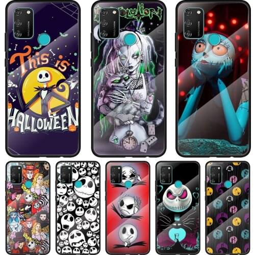 Jack Skellington Before Christmas Tempered Glass Cover For Honor 30 20 10 9X 8X Pro Plus Lite Silicone Phone Case Coque
